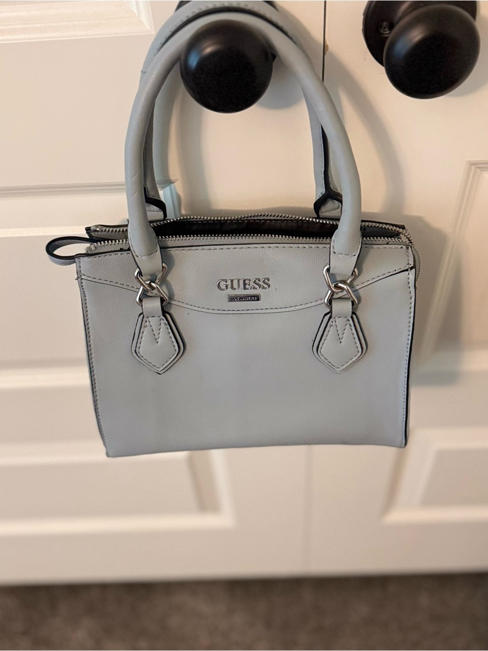 Calvin Klein Light Gray Structured Satchel
